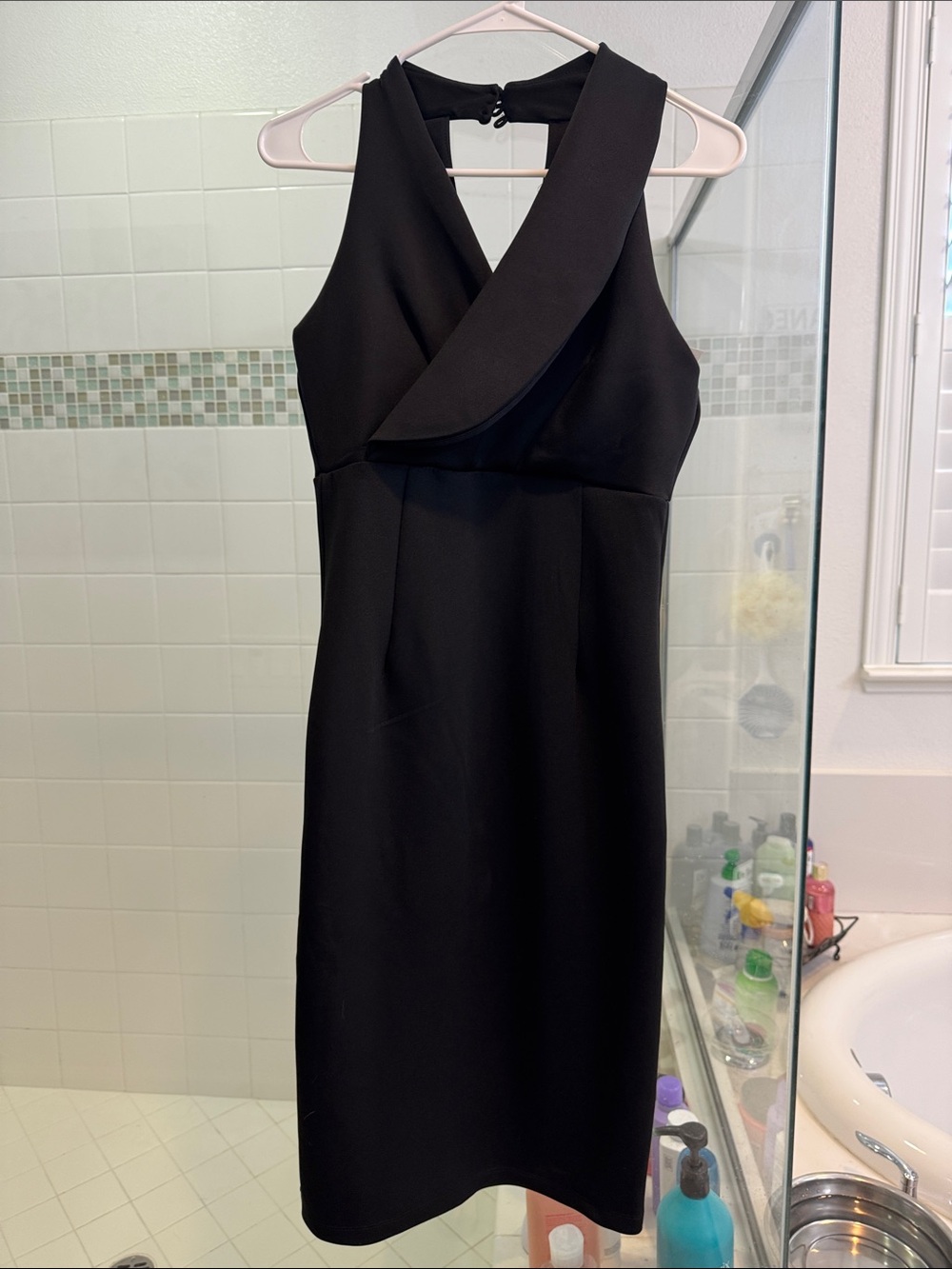Black Sleeveless V-Neck Dress